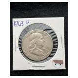 1963 D Franklin Half Dollar Silver Coin