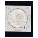 1921 UNC Morgan Silver Dollar Coin