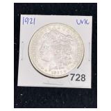 1921 UNC Morgan Silver Dollar Coin