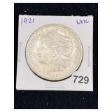 1921 UNC Morgan Silver Dollar Coin