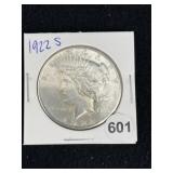1922 S Peace Silver Dollar Coin