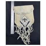 Leather & Beaded Pouch Indian Artifact Arrowhead