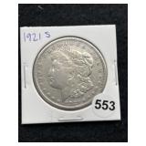 1921 S Morgan Silver Dollar Coin