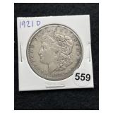 1921 D Morgan Silver Dollar Coin