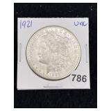 1921 UNC Morgan Silver Dollar Coin