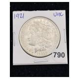 1921 UNC Morgan Silver Dollar Coin