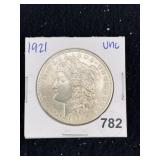1921 UNC Morgan Silver Dollar Coin