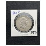 1960 D Franklin Half Dollar Silver Coin