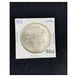 1921 UNC Morgan Silver Dollar Coin