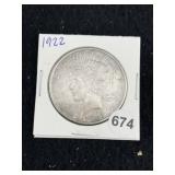 1922 Peace Silver Dollar Coin