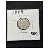 1959 Roosevelt Dime Coin