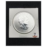 2012 $5 Canadian 1 Ounce .9999 Fine Silver Coin