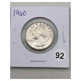 1960 Washington Quarter Silver Coin