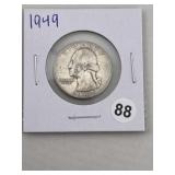 1949 Washington Quarter Silver Coin