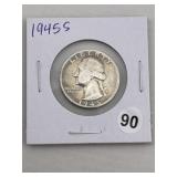 1945 S Washington Quarter Silver Coin