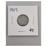 1907 Barber Dime Coin