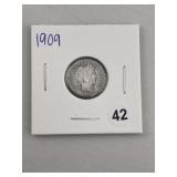 1909 Barber Dime Coin