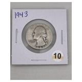 1943 Washington Quarter Silver Coin