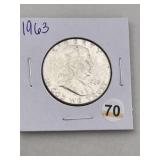 1963 Franklin Half Dollar Silver Coin