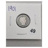 1901 Barber Dime Coin