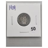 1909 Barber Dime Coin