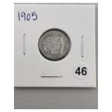 1905 Barber Dime Coin