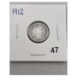 1912 Barber Dime Coin