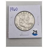 1960 Franklin Half Dollar Silver Coin