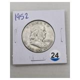 1952 Franklin Half Dollar Silver Coin