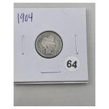 1904 Barber Dime Coin