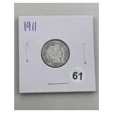 1911 Barber Dime Coin