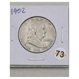 1952 Franklin Half Dollar Silver Coin