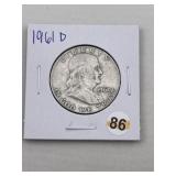 1961 D Franklin Half Dollar Silver Coin