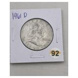 1961 D Franklin Half Dollar Silver Coin