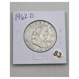 1962 D Franklin Half Dollar Silver Coin