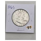 1963 Franklin Half Dollar Silver Coin