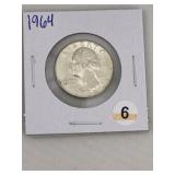 1964 Washington Quarter Silver Coin