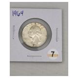 1964 Washington Quarter Silver Coin