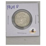 1964 D Washington Quarter Silver Coin