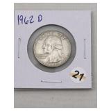 1962 D Washington Quarter Silver Coin