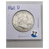 1960 D Franklin Half Dollar Silver Coin