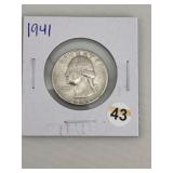 1941 Washington Quarter Silver Coin