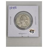 1945 Washington Quarter Silver Coin