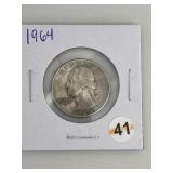 1964 Washington Quarter Silver Coin