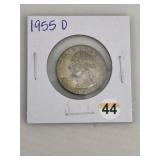 1955 D Washington Quarter Silver Coin