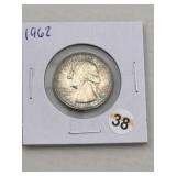 1962 Washington Quarter Silver Coin