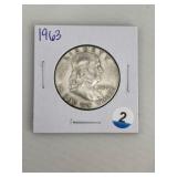 1963 Franklin Half Dollar Silver Coin