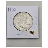 1962 Franklin Half Dollar Silver Coin