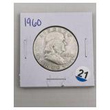 1960 Franklin Half Dollar Silver Coin