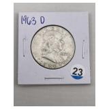 1963 D Franklin Half Dollar Silver Coin